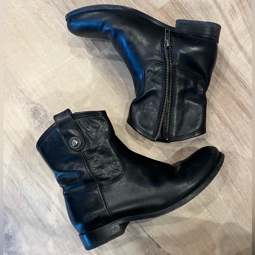 BLACK ANKLE FRYE LEATHER BOOTS size women’s 7.5